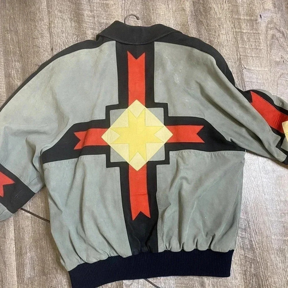 HOBO Michael Hoban North Beach Men’s Sz 46 Aztec Leather Jacket Made in USA - Picture 10 of 12